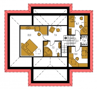 Plan de sol du premier étage - BUNGALOW 81